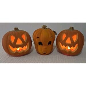 Vintage Gemmy Molded Foam Halloween Jack O Lantern Pumpkin Light Up Casper‎ 1995